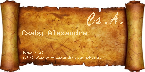 Csaby Alexandra névjegykártya